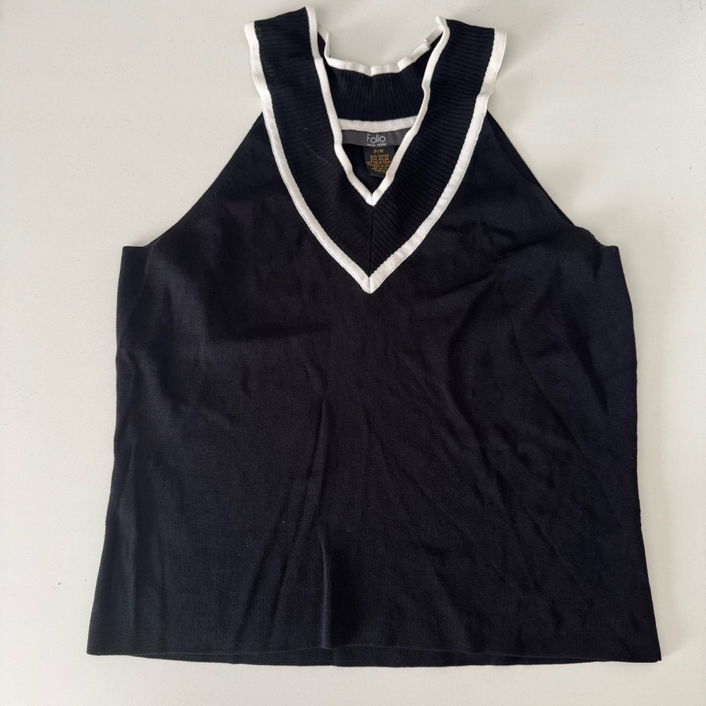Folio Tank Top with White Accents